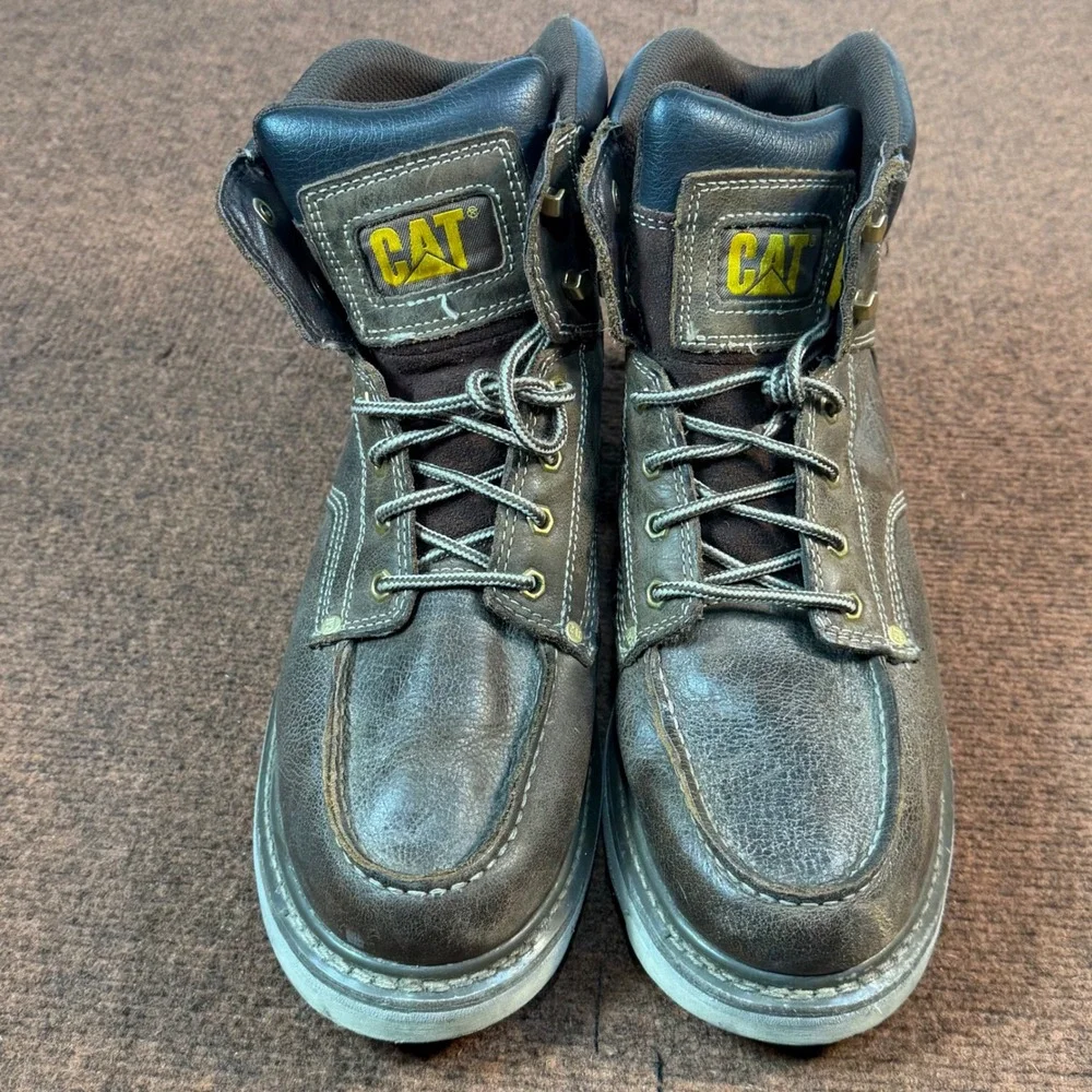 A- Caterpillar Excavator Superlite Mens Work Boots Brown Leather 12 P51074 EH SR